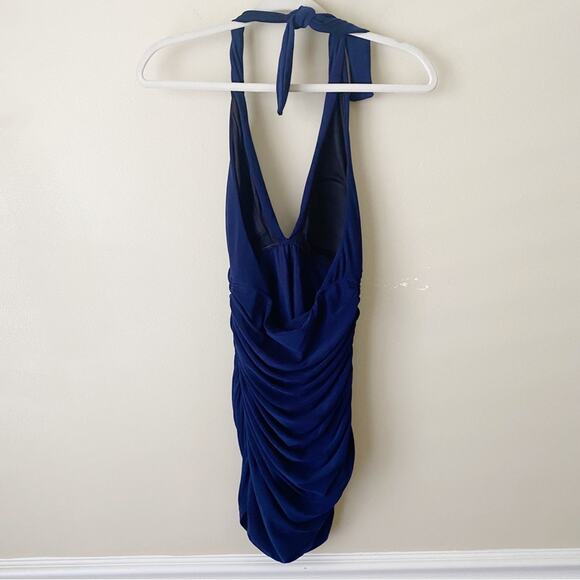 Magicsuit | Yvonne One Piece Swimsuit Dress Halter Neck Ruched Navy Blue Size 8 - Picture 5 of 8